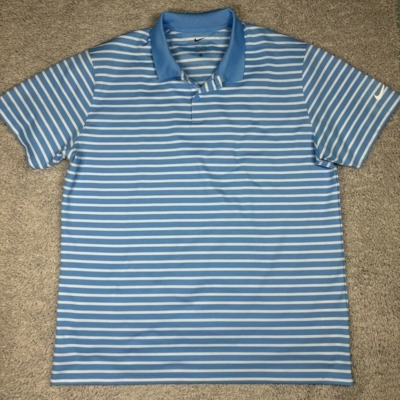 Nike Shirt Mens Extra Large Drifit Stripes Classic Golf Activewear Performance - Picture 1 of 4